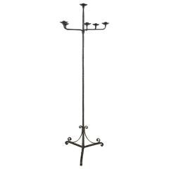 French hand forged iron candelabra