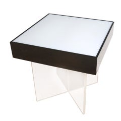 Illuminated lucite square side / occasional table