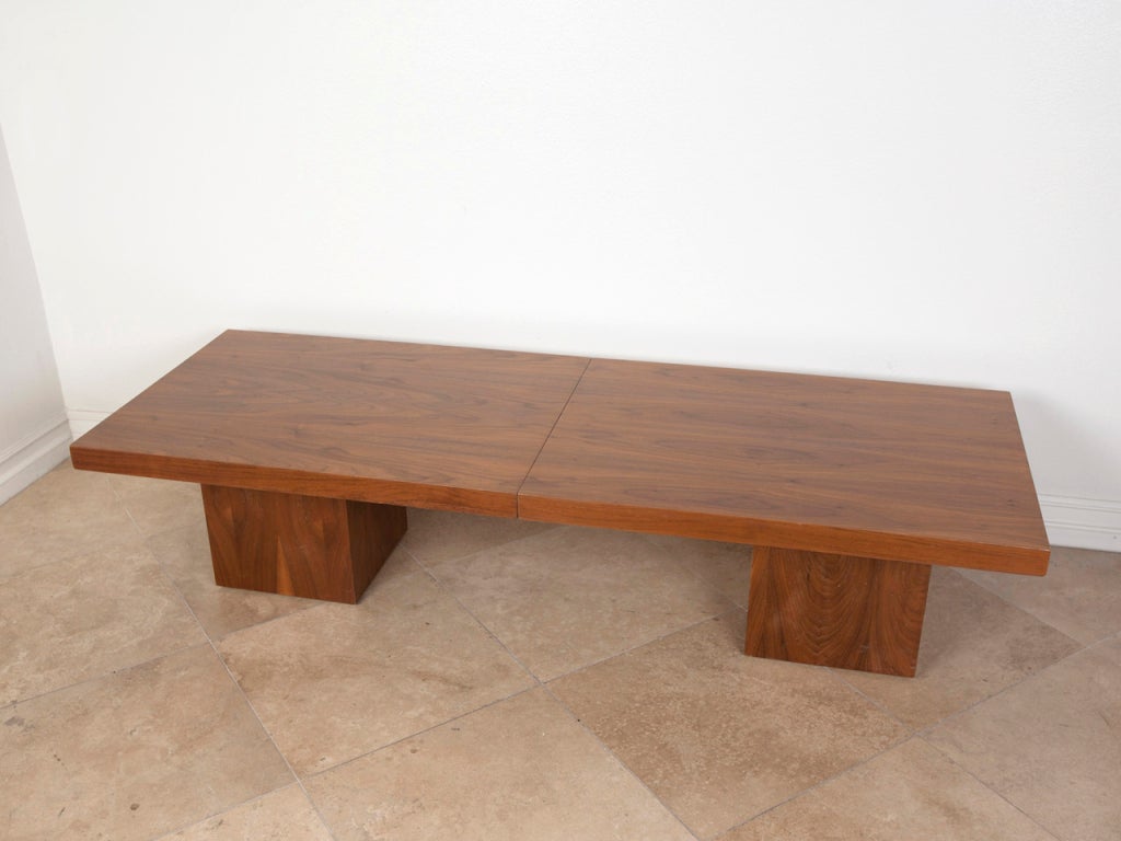 American Expanding walnut coffee table by John Keal for Brown Saltman
