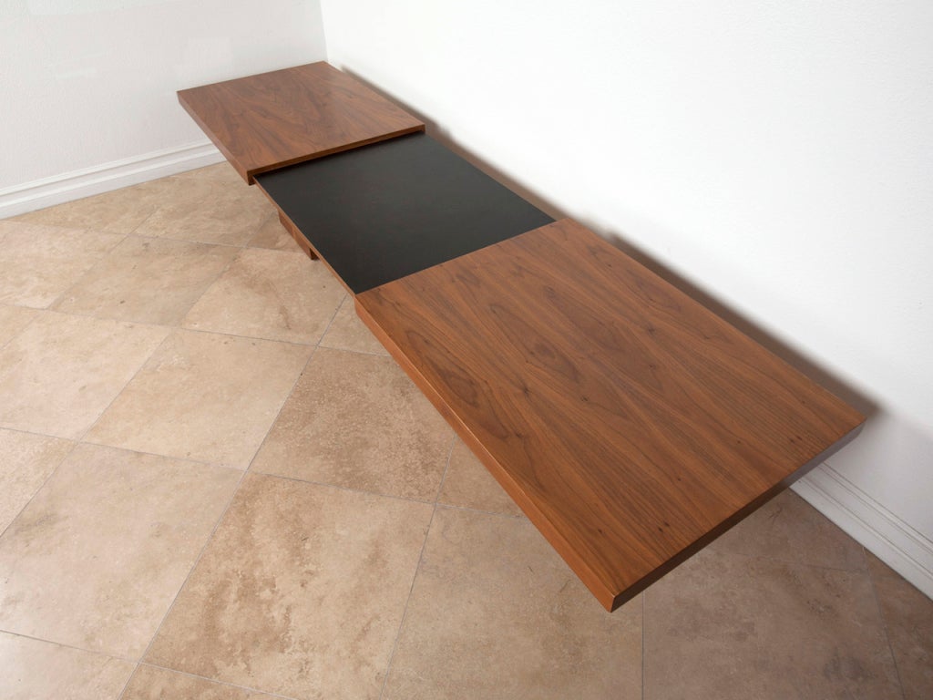 Expanding walnut coffee table by John Keal for Brown Saltman 1