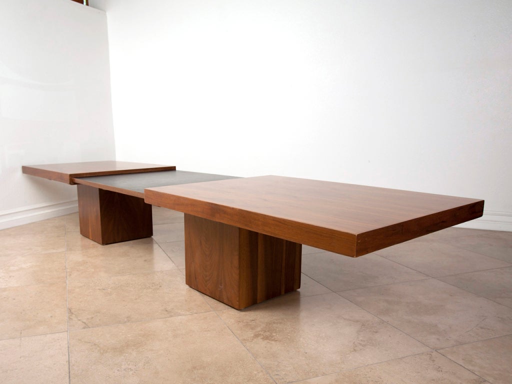 Mid-20th Century Expanding walnut coffee table by John Keal for Brown Saltman