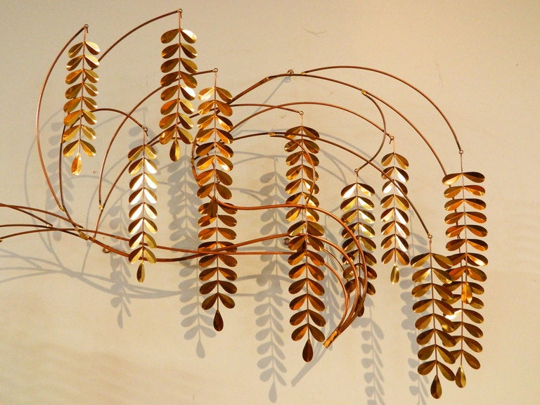 American Curtis Jere Brass Willows Wall Sculpture