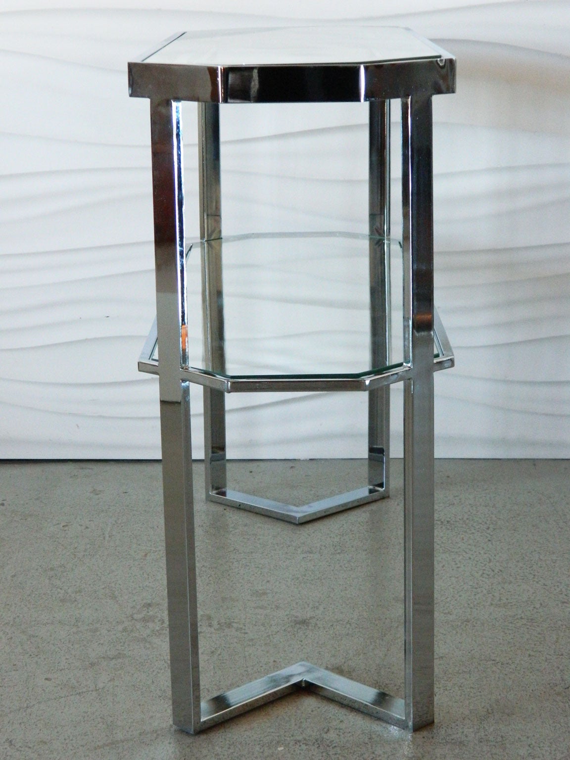 Chrome and Glass Console Table 2