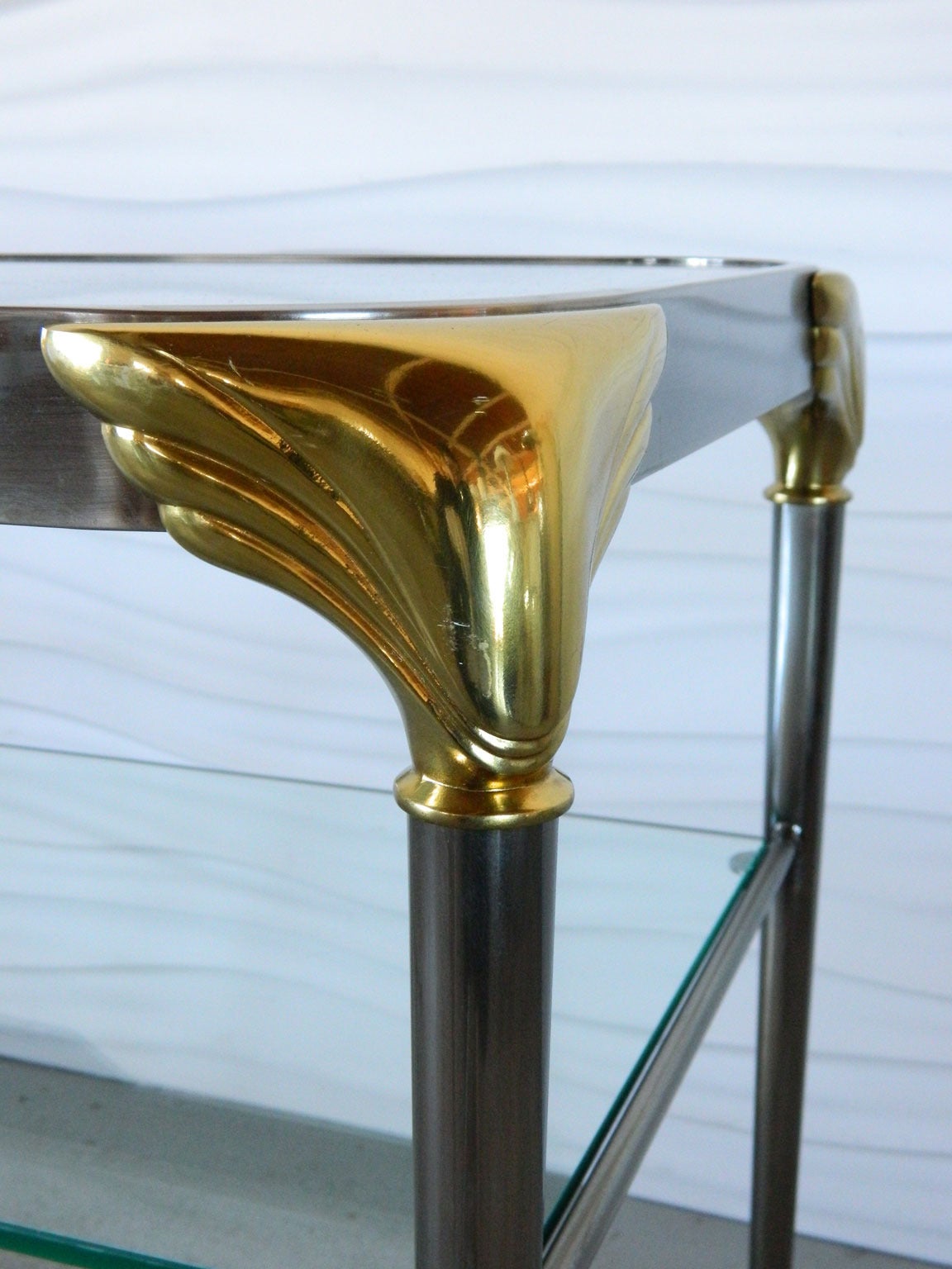 20th Century Deco-style Metal and Glass Bar Cart
