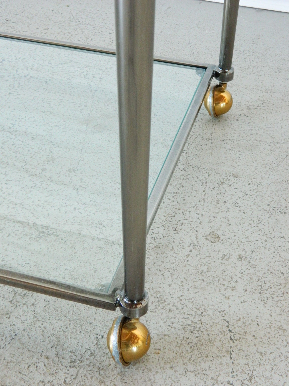 Deco-style Metal and Glass Bar Cart 1