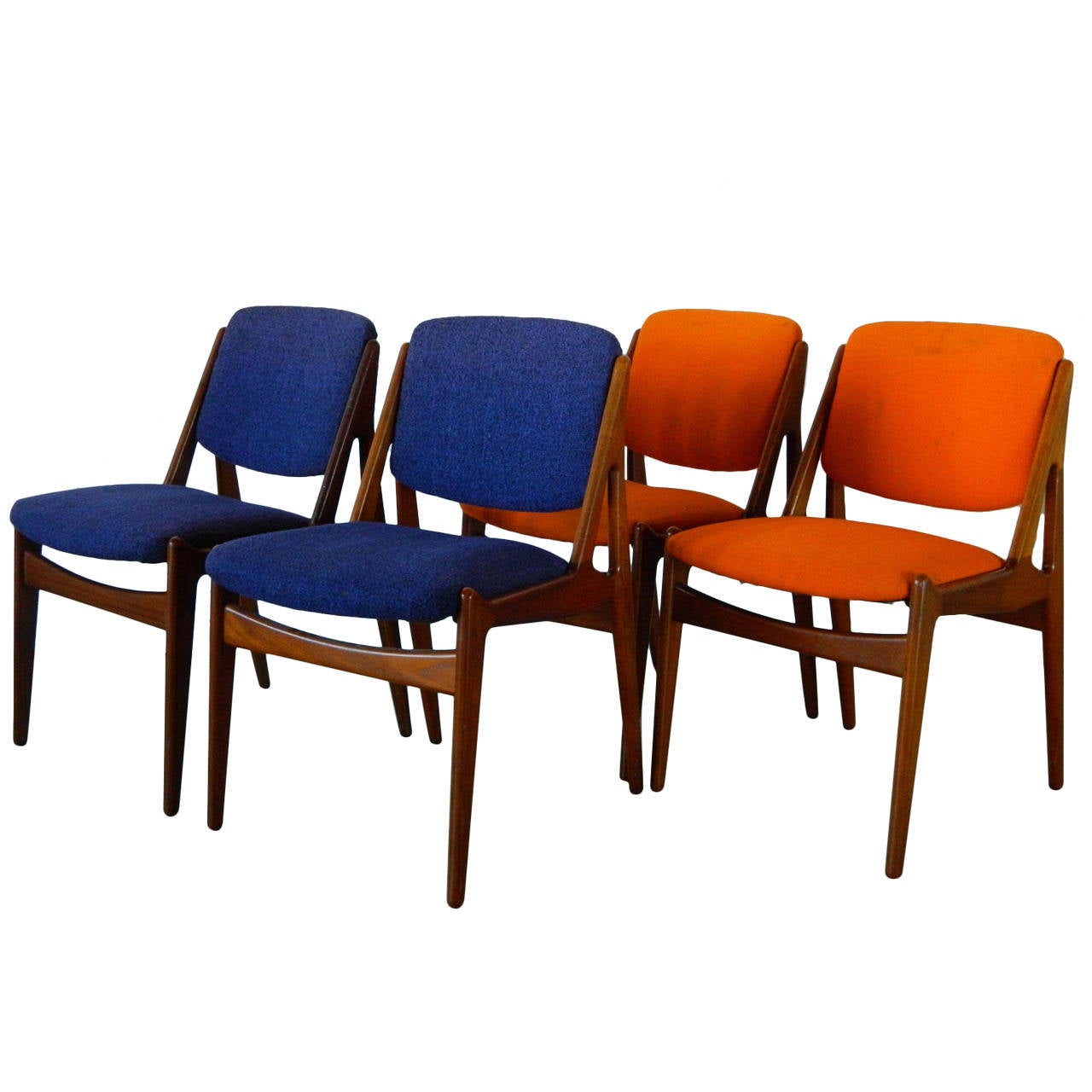 Arne Vodder Danish Teak "Tilt Back" Dining Chairs at 1stDibs