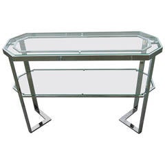 Chrome and Glass Console Table
