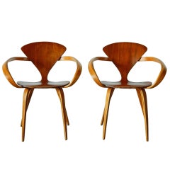 Norman Cherner Molded Plywood and Bentwood Chairs for Plycraft