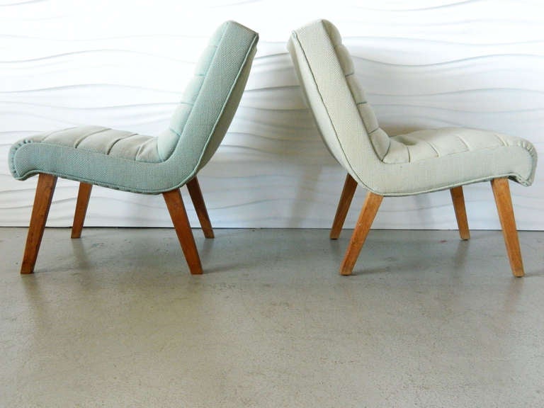 American Pair Paul Laszlo-style Slipper Chairs