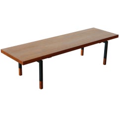 Danish Solid Teak Coffee Table Bench by Johs Aasbjerg