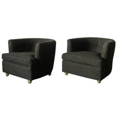 Pair of Milo Baughman-style Tub Chairs