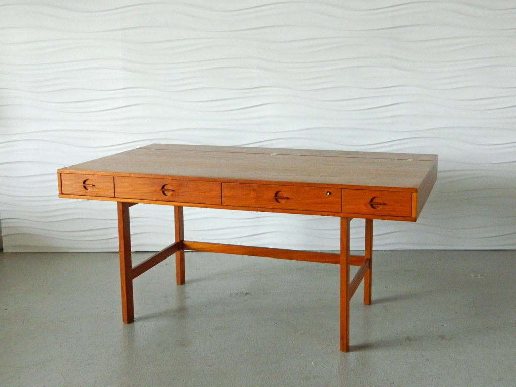 Teak Flip Top Desk by Peter Lovig Nielson for Lovig