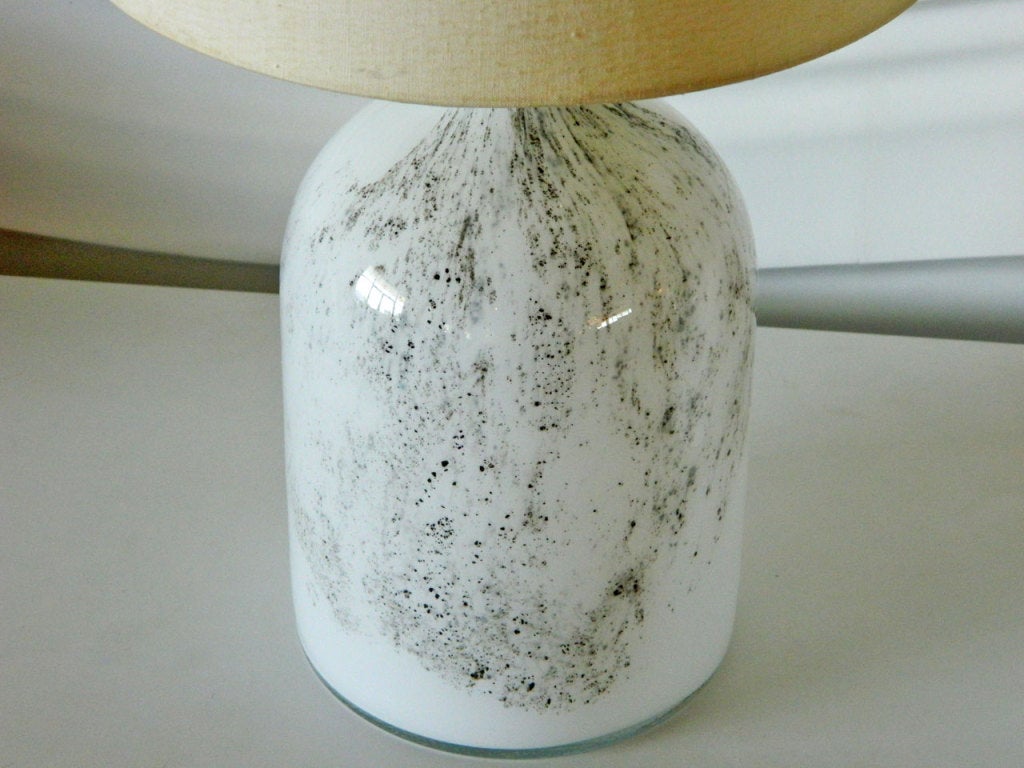 Encased glass lamp designed by Michael Bang for Danish glassmaker Holmegaard.