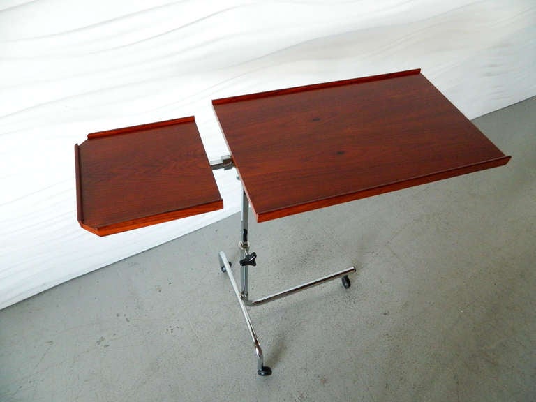 20th Century Danish Modern Rosewood Rolling Tray Table by Danecastle