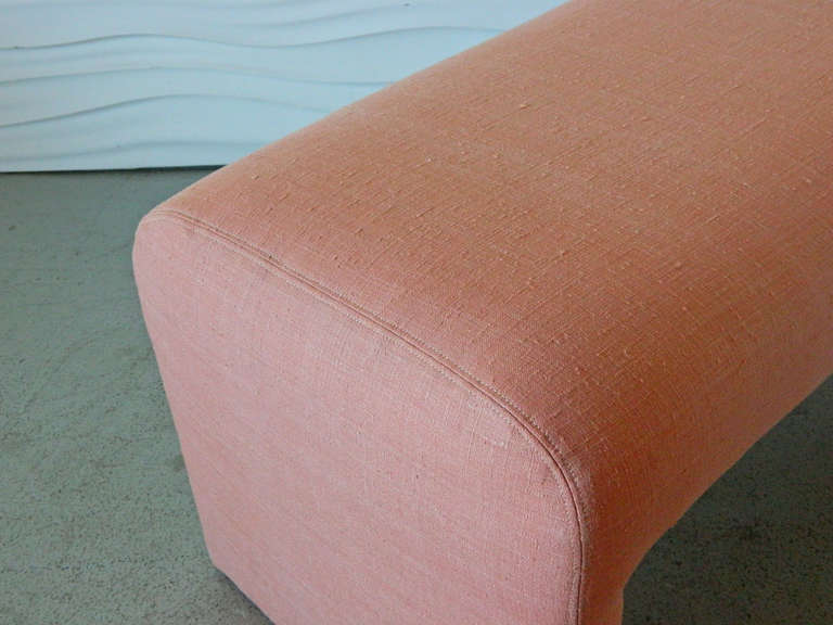 Late 20th Century Directional Upholstered Waterfall Bench For Sale