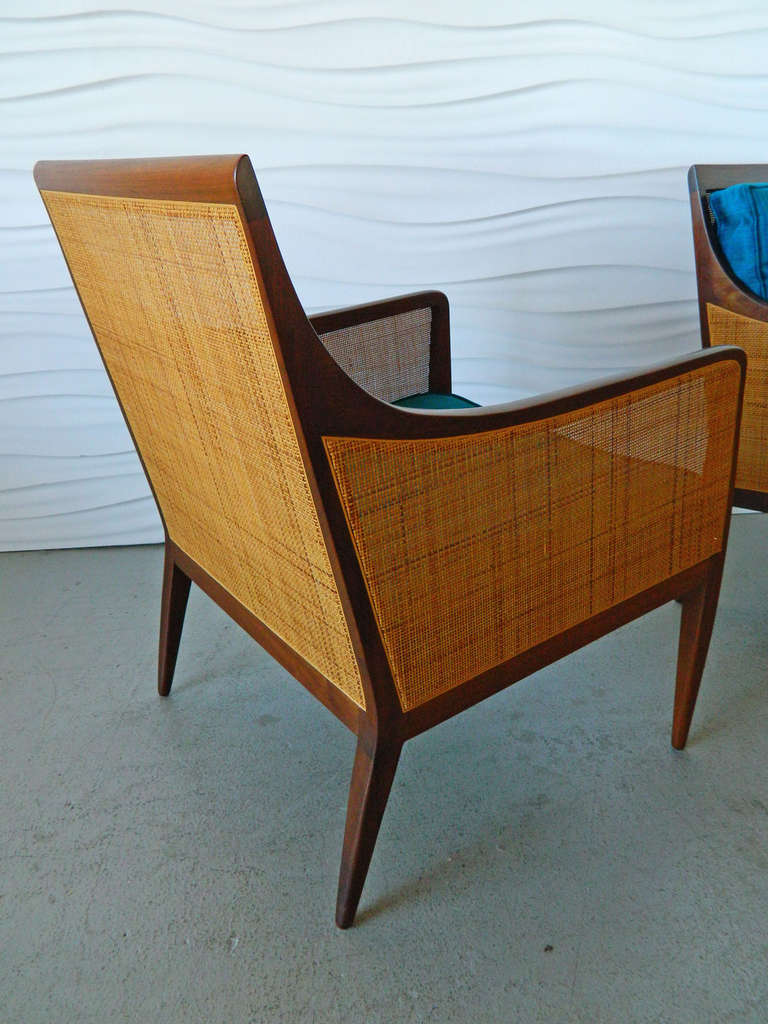 Pair of Kipp Stewart Walnut and Cane Chairs for Directional 2