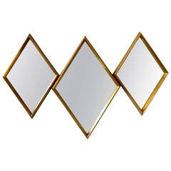 Trio of Gilt Diamond Mirrors in the style of LaBarge