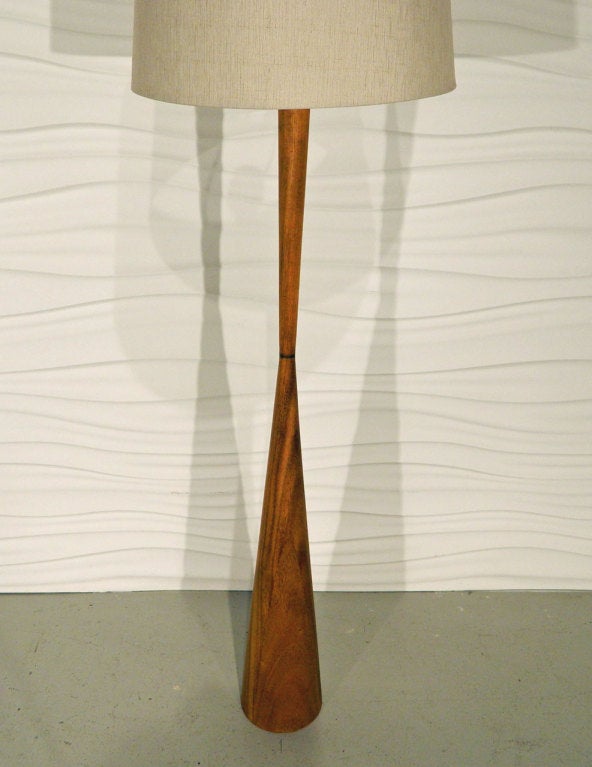 American Phil Powell-style Walnut Floor Lamp