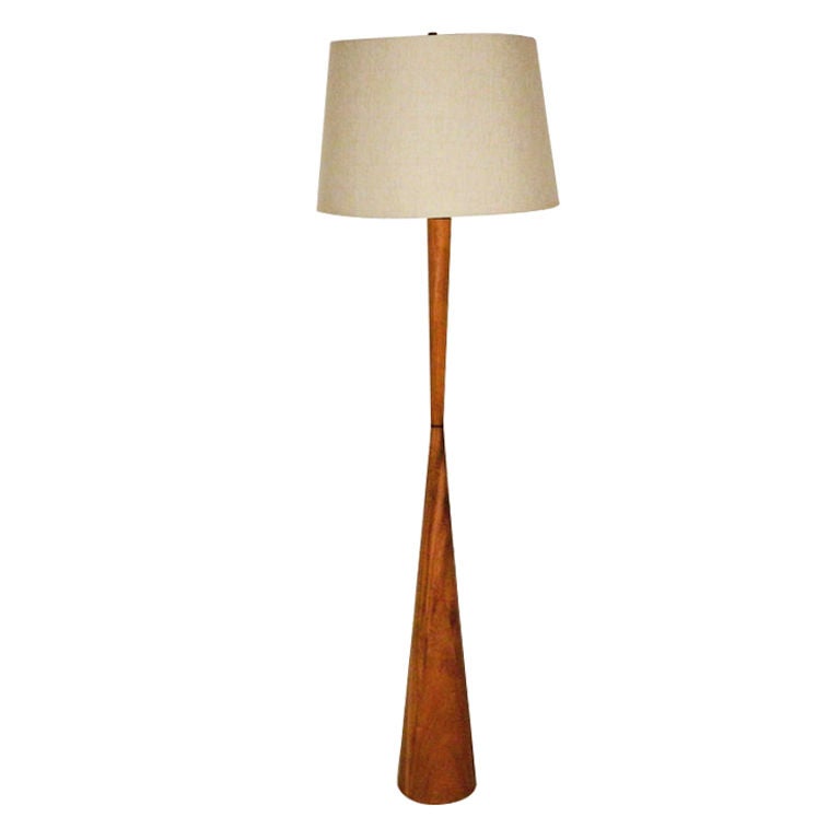 Phil Powell-style Walnut Floor Lamp