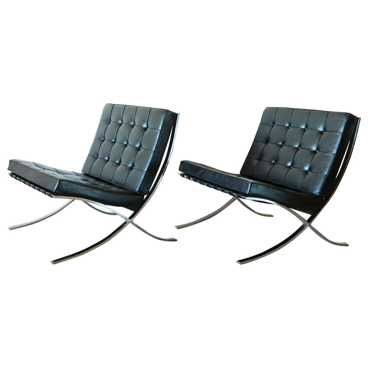 Pair of Vintage Mies van der Rohe Barcelona Chairs for Knoll