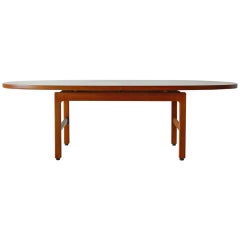 American Modern Oval Solid Walnut Coffee Table