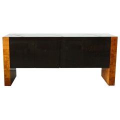 Burlwood and Lacquered Credenza Sideboard