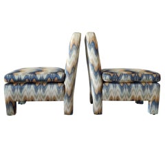 Pair of Slipper Chairs Vintage Pair of Slipper Chairs