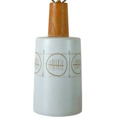 Martz Incised Ceramic Lamp