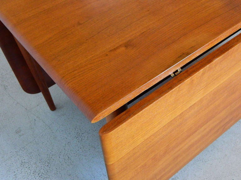 Danish Solid Teak Double Drop Leaf Table 1