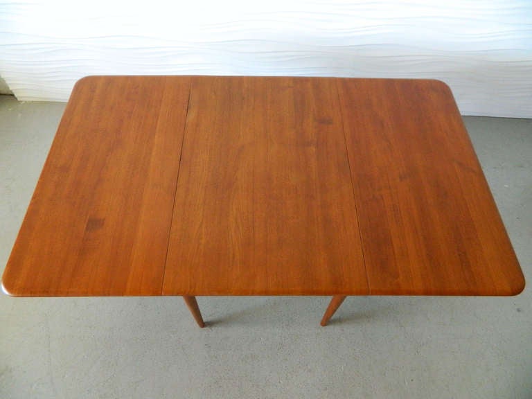 Danish Solid Teak Double Drop Leaf Table 3