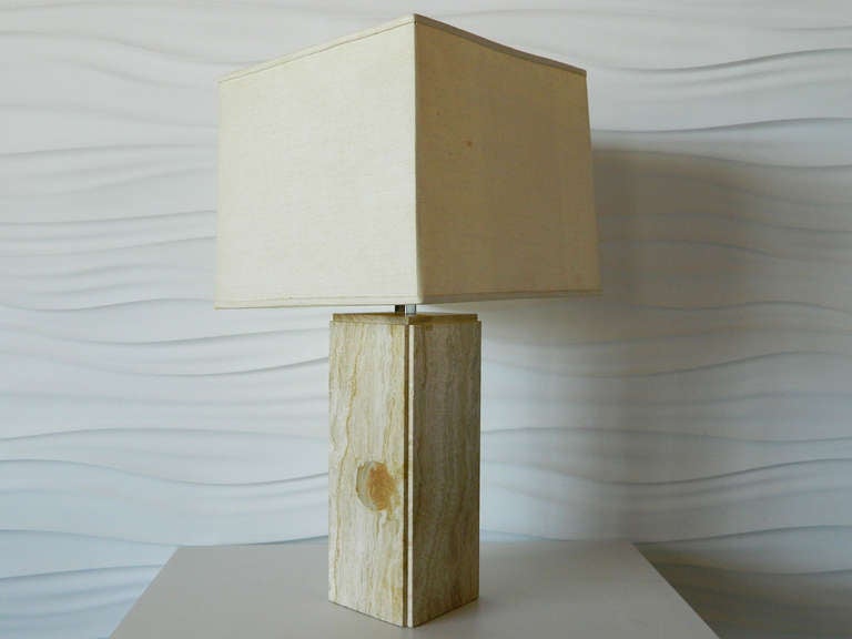 Unknown Travertine Marble Lamp For Sale