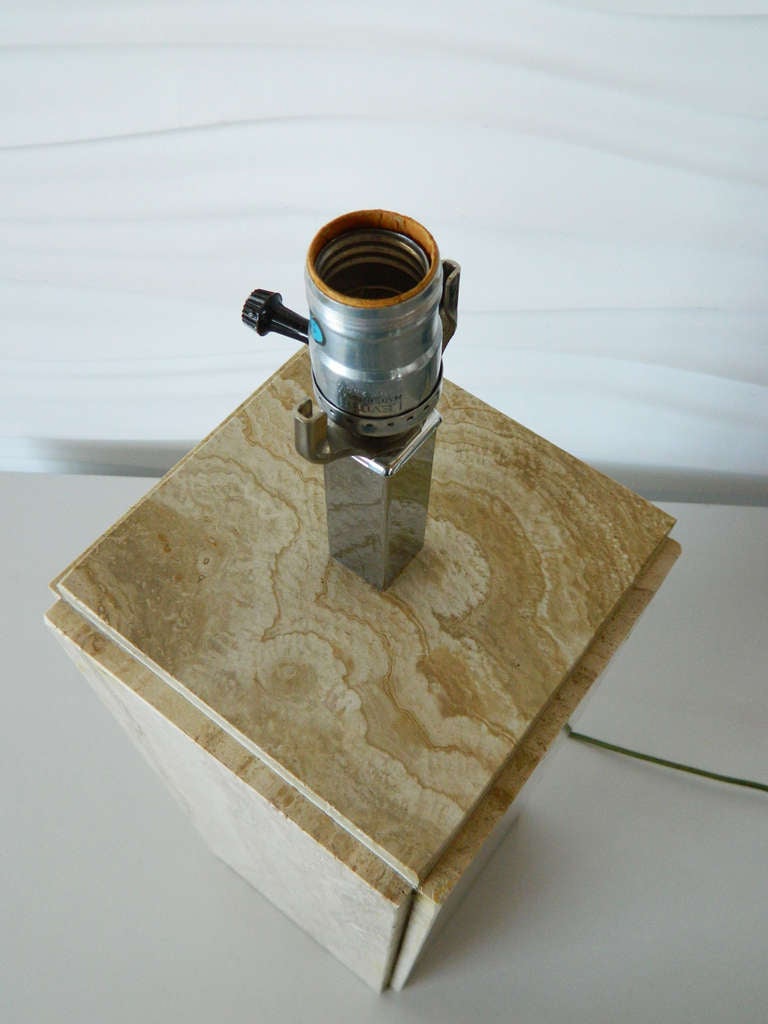 Travertine Marble Lamp For Sale 3