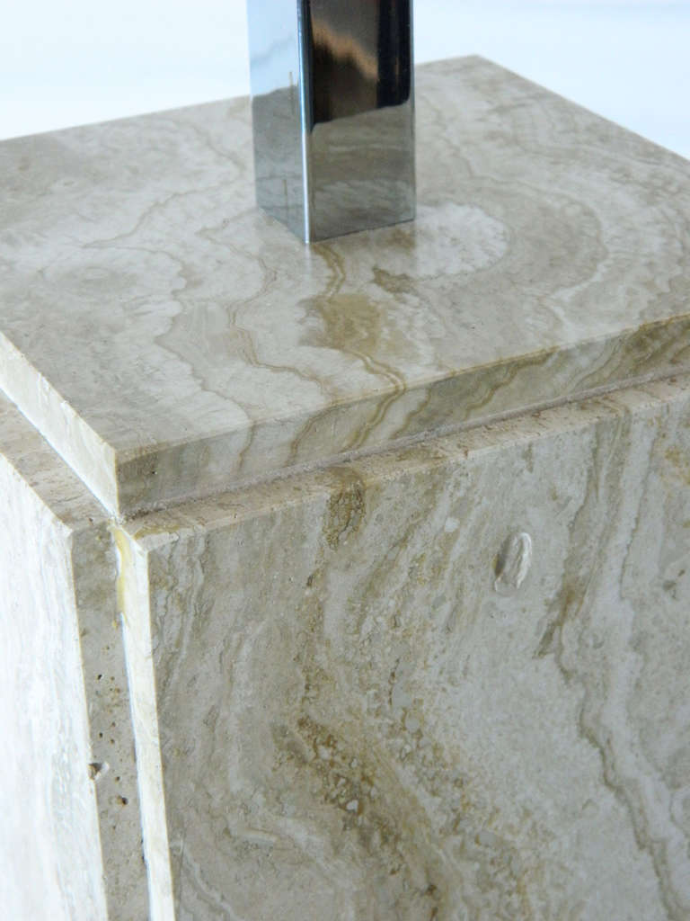Travertine Marble Lamp For Sale 2