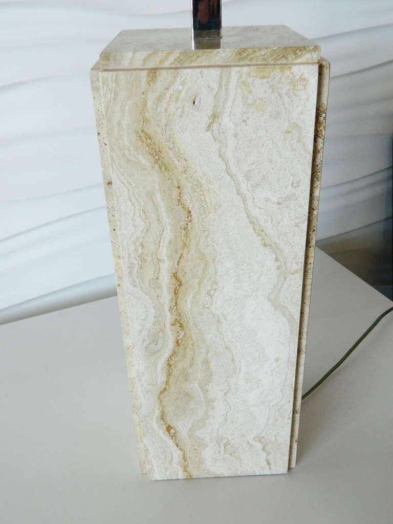 Travertine Marble Lamp For Sale 1
