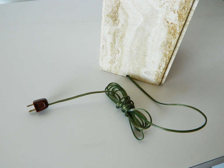 Travertine Marble Lamp For Sale 4