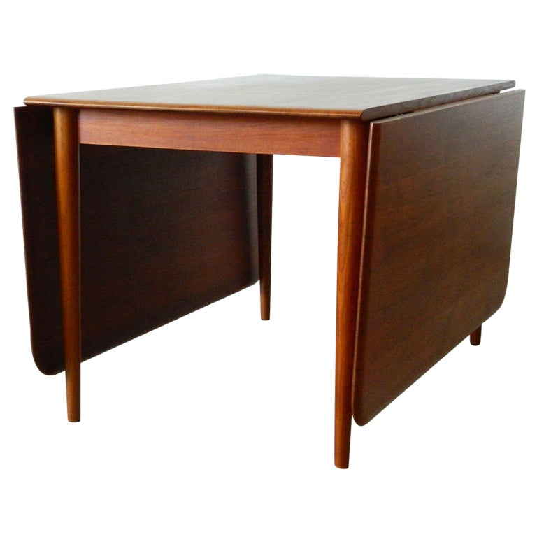 Danish Solid Teak Double Drop Leaf Table