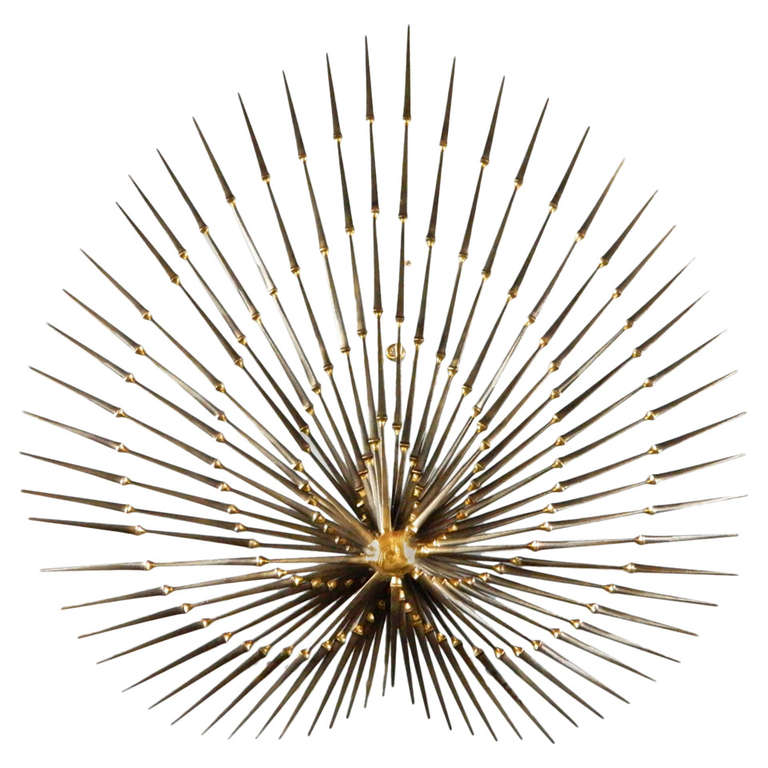 Vintage Nail Art Wall Sculpture of Palm Leaf at 1stdibs