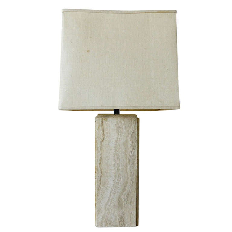Travertine Marble Lamp For Sale
