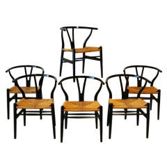 Set of Six Hans Wegner Wishbone Chairs