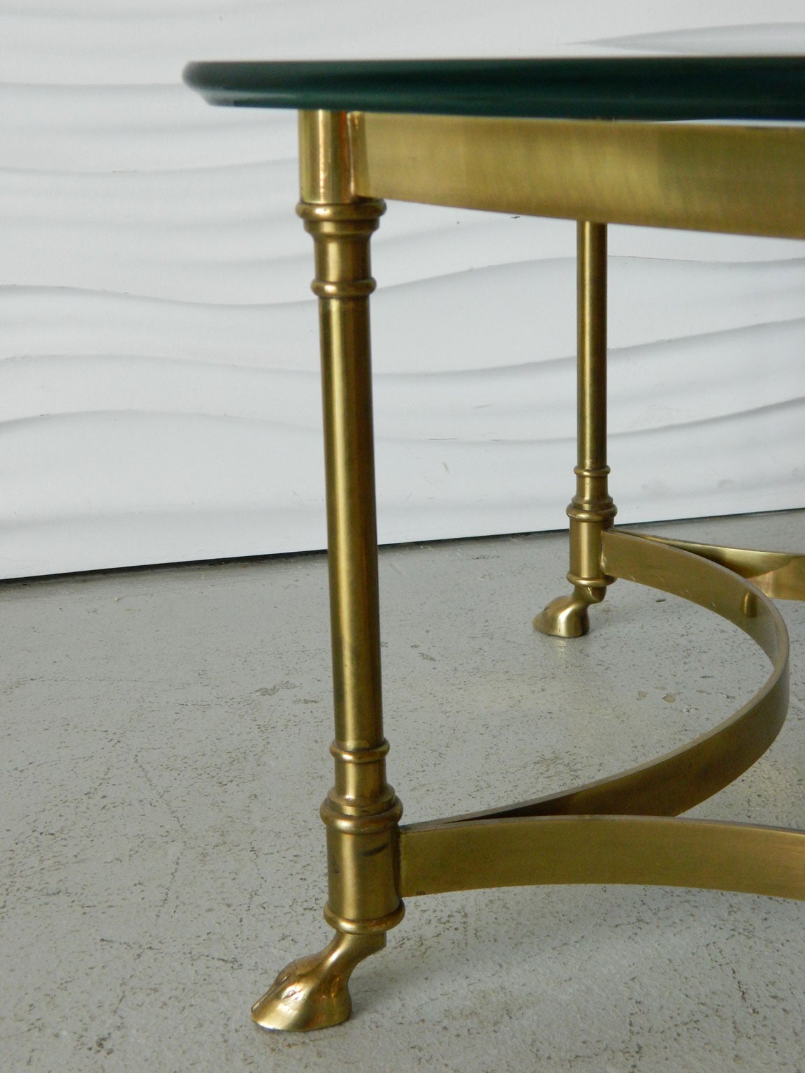 American Hollywood Regency Hexagonal Brass Coffee Table in the Style of Labarge