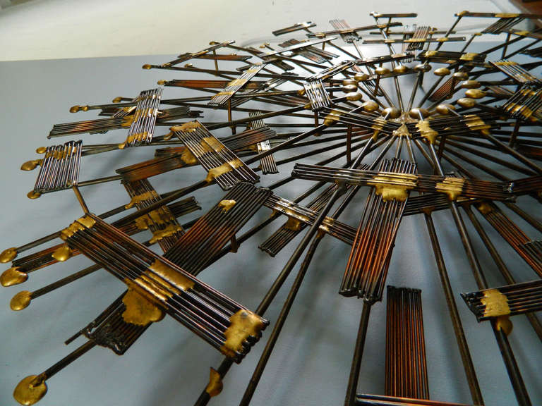 Jere-style Metal Sunburst Wall Sculpture 3