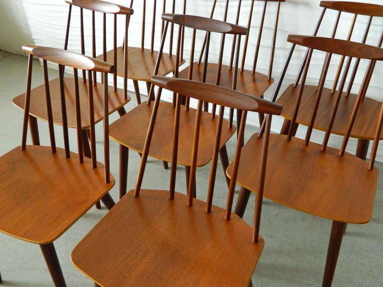 Mid-20th Century Vintage J77 Teak Chairs by Folke Palsson