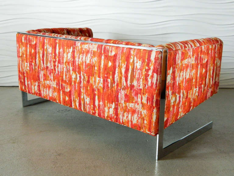 American Milo Baughman-style Chrome Loveseat