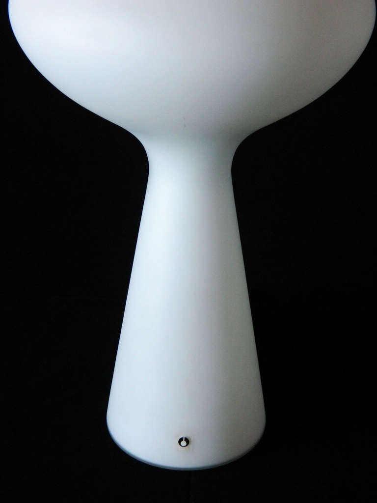 Pukeberg Sweden Handblown Frosted Glass Lamp In Good Condition For Sale In Baltimore, MD