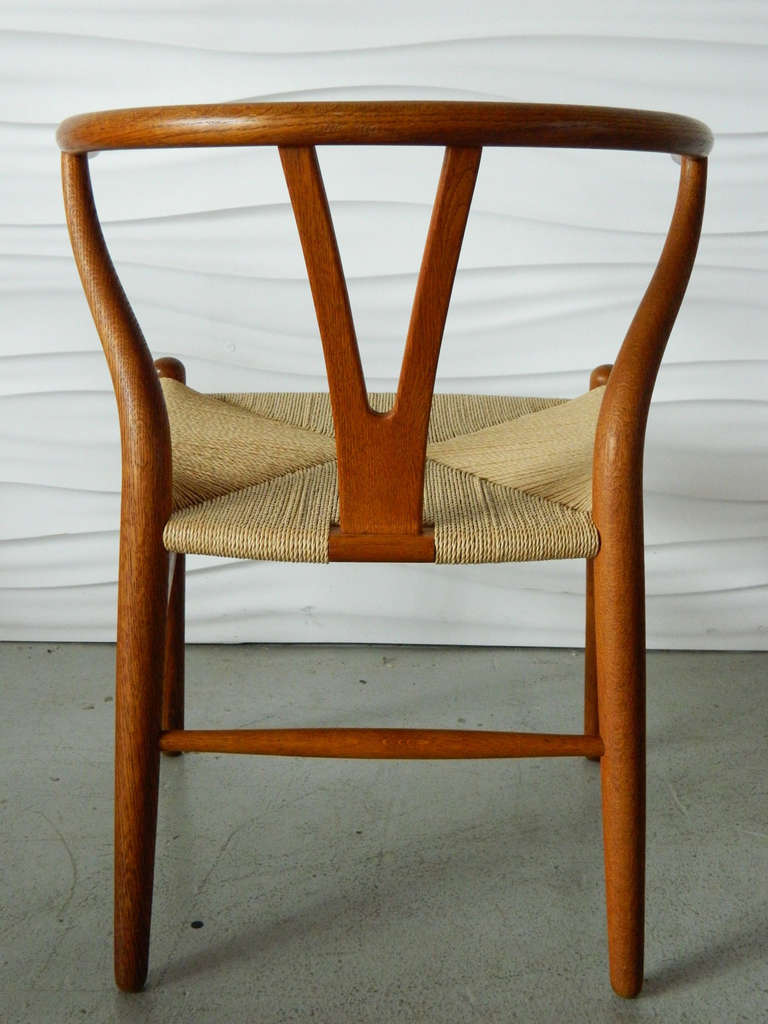 Hans Wegner Oak Wishbone Chairs For Sale at 1stDibs