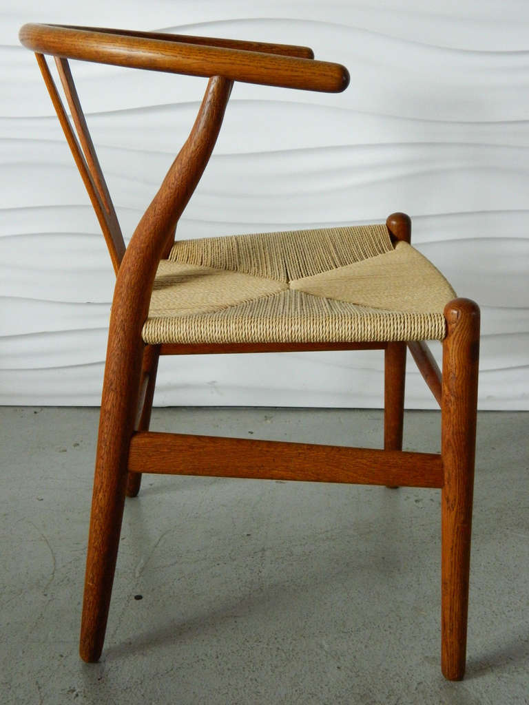 Hans Wegner Oak Wishbone Chairs For Sale at 1stDibs