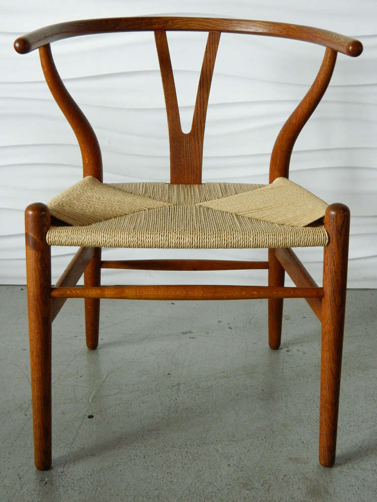 Hans Wegner Oak Wishbone Chairs For Sale at 1stDibs