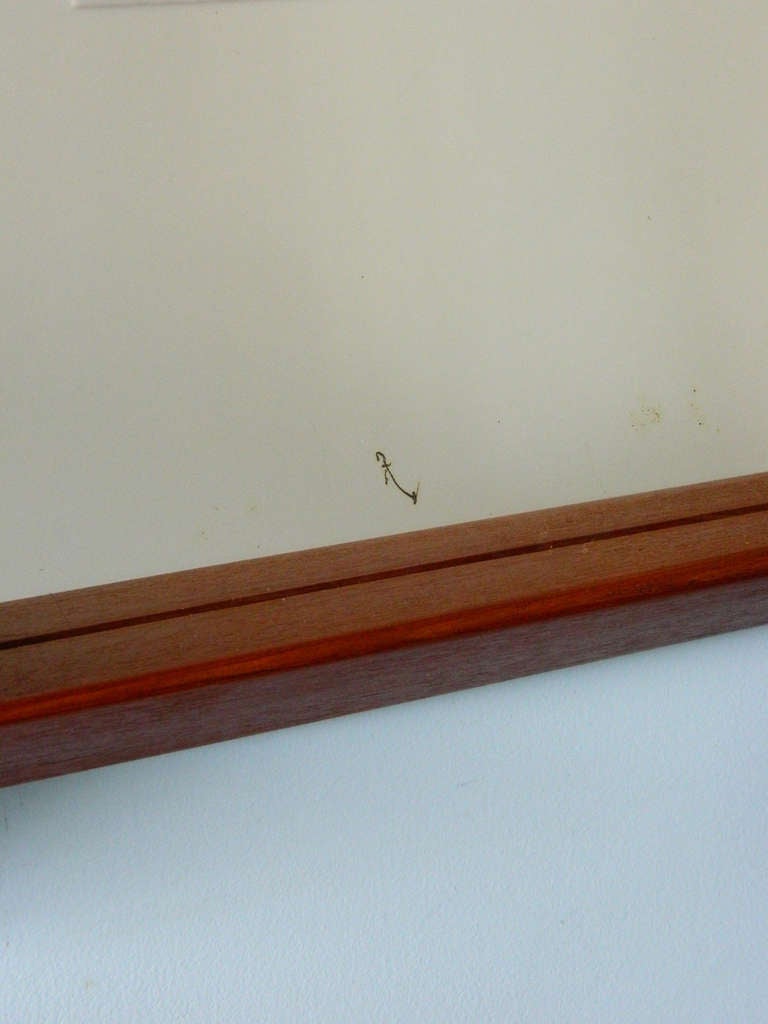 20th Century Vintage Teak Mirror and Floating Shelf Attributed to Aksel Kjersgaard