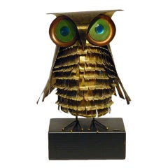 Curtis Jere Metal Owl Sculpture