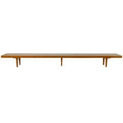 Wooden Bench with Inlay Design